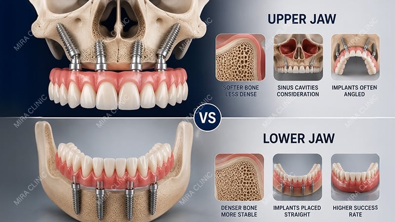 Upper Jaw vs Lower Jaw implants